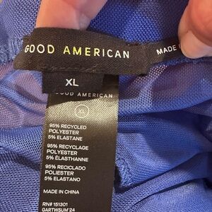 Good American WOMENS Wide Leg Mesh Coverup Pants Capri Blue Size XL  Beach Swim
